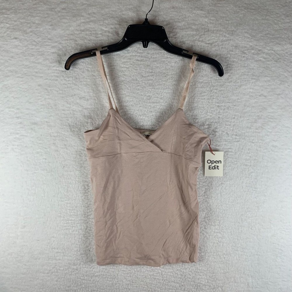 Open Edit Camisole Top Women‎ S Strap V-Neck Pullover Cotton Stretch 6382